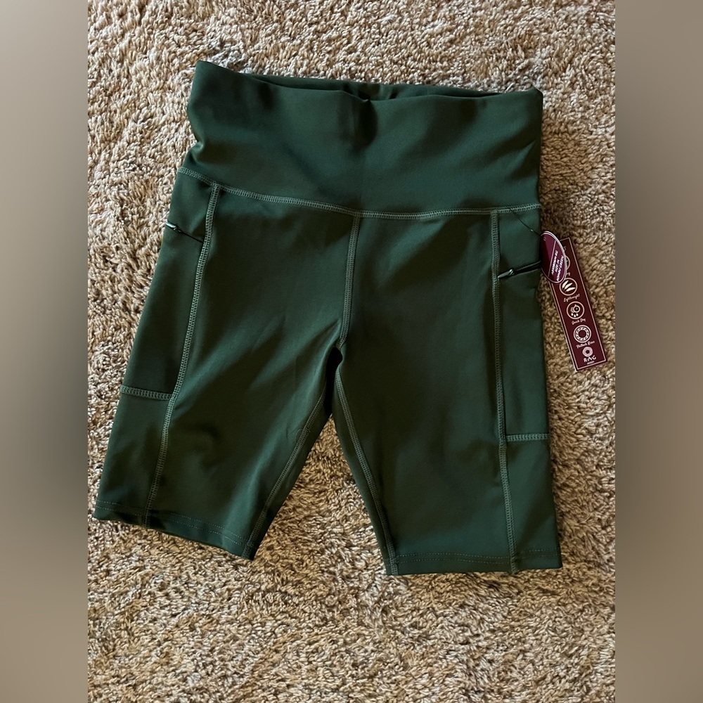 Green biker shorts